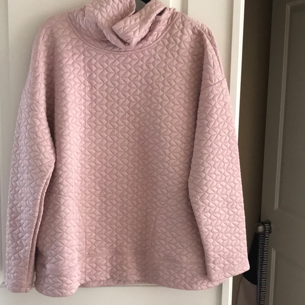 Athletic cowl neck sweater